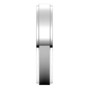 Rings Sterling Silver 4 mm Stepped-Edge Flat Band Size 7