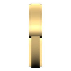 Rings 14K Yellow 4 mm Stepped-Edge Flat Band Size 9