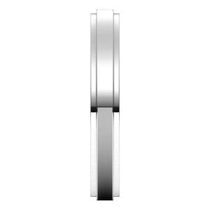 Rings Sterling Silver 3 mm Stepped-Edge Flat Band Size 11
