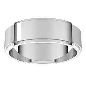 Rings Sterling Silver 6 mm Stepped-Edge Flat Band Size 9