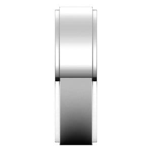 Rings Sterling Silver 6 mm Stepped-Edge Flat Band Size 9
