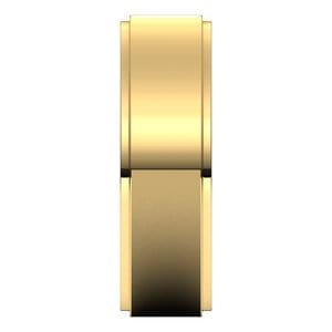 Rings 14K Yellow 6 mm Stepped-Edge Flat Band Size 8