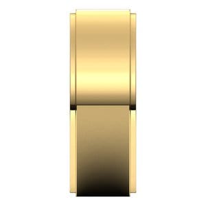 Rings 14K Yellow 7 mm Stepped-Edge Flat Band Size 10