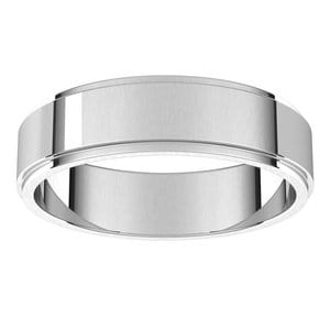 Rings Sterling Silver 5 mm Stepped-Edge Flat Band Size 7
