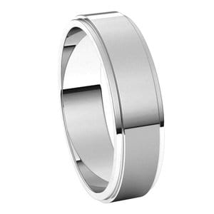Rings Sterling Silver 5 mm Stepped-Edge Flat Band Size 7