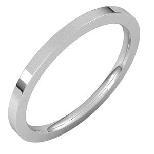 Rings 14K White 1.5 mm Comfort-Fit Flat Band Size 5.5