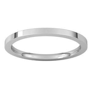 Rings 14K White 1.5 mm Comfort-Fit Flat Band Size 5.5