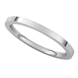 Rings 14K White 1.5 mm Comfort-Fit Flat Band Size 5.5