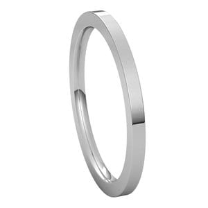 Rings 14K White 1.5 mm Comfort-Fit Flat Band Size 5.5