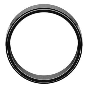 Rings Sterling Silver 8 mm Stepped-Edge Flat Band Size 7