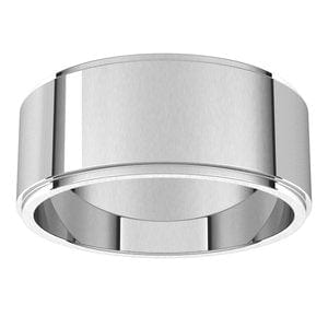 Rings Sterling Silver 8 mm Stepped-Edge Flat Band Size 7