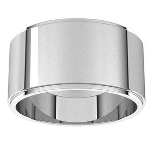 Rings Sterling Silver 10 mm Stepped-Edge Flat Band Size 7