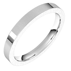 Rings Sterling Silver 2.5 mm Comfort-Fit Flat Band Size 7