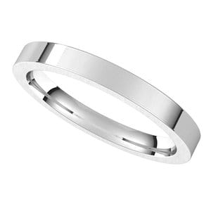 Rings Sterling Silver 2.5 mm Comfort-Fit Flat Band Size 7