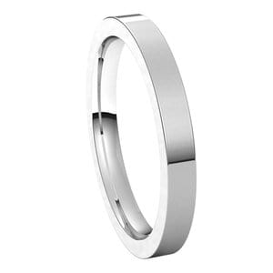 Rings Sterling Silver 2.5 mm Comfort-Fit Flat Band Size 7