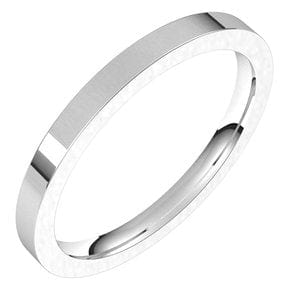 Rings 14K White 2 mm Comfort-Fit Flat Band Size 7