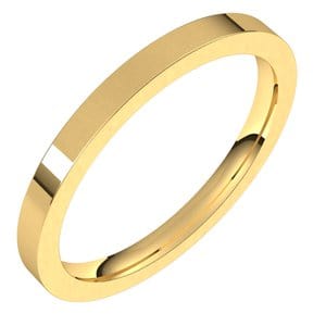 Rings 18K Yellow 2 mm Comfort-Fit Flat Band Size 5