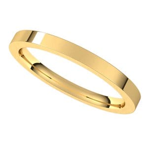 Rings 18K Yellow 2 mm Comfort-Fit Flat Band Size 5
