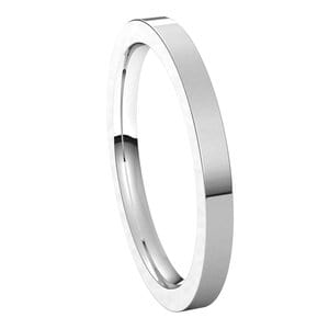 Rings 14K White 2 mm Comfort-Fit Flat Band Size 7