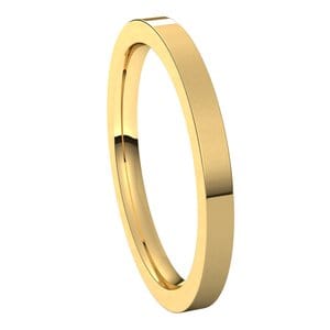 Rings 18K Yellow 2 mm Comfort-Fit Flat Band Size 5