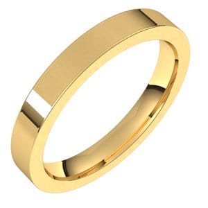 Rings 14K Yellow 3 mm Comfort-Fit Flat Band Size 10