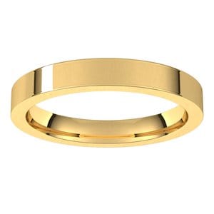 Rings 14K Yellow 3 mm Comfort-Fit Flat Band Size 10