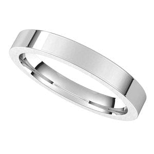 Rings Platinum 3 mm Comfort-Fit Flat Band Size 6