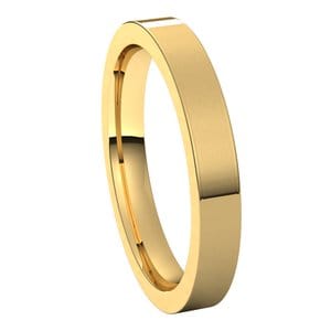 Rings 14K Yellow 3 mm Comfort-Fit Flat Band Size 10