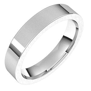Rings Platinum 4 mm Comfort-Fit Flat Band Size 8