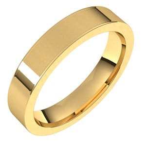 Rings 14K Yellow 4 mm Comfort-Fit Flat Band Size 5.5