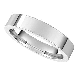 Rings Platinum 4 mm Comfort-Fit Flat Band Size 7.5