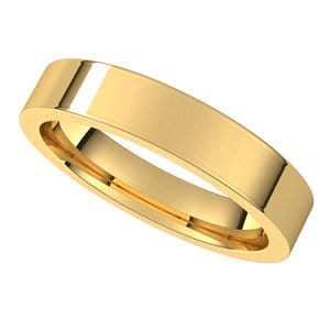 Rings 14K Yellow 4 mm Comfort-Fit Flat Band Size 9.5