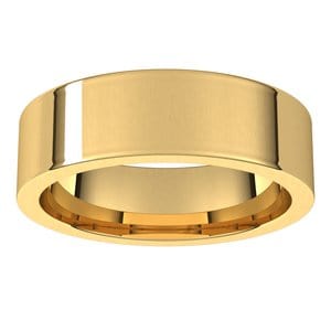 Rings 18K Yellow 6 mm Comfort-Fit Flat Band Size 10
