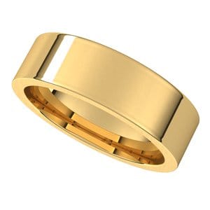 Rings 18K Yellow 6 mm Comfort-Fit Flat Band Size 10