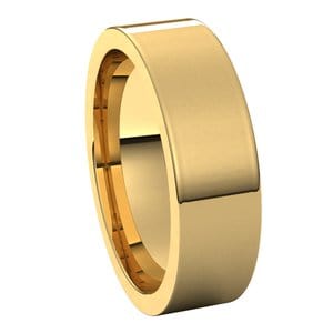 Rings 18K Yellow 6 mm Comfort-Fit Flat Band Size 10