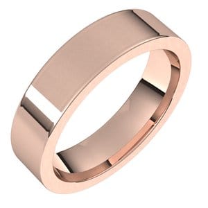 Rings 10K Rose 5 mm Comfort-Fit Flat Band Size 9.5