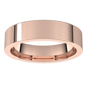 Rings 10K Rose 5 mm Comfort-Fit Flat Band Size 9.5