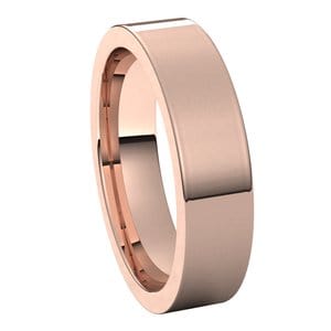 Rings 10K Rose 5 mm Comfort-Fit Flat Band Size 9.5