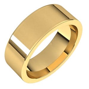 14K Yellow 7 mm Comfort-Fit Flat Band Size 8 - Christopher Fine Diamonds