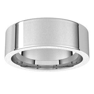 Rings 14K White 7 mm Comfort-Fit Flat Band Size 9