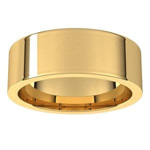 14K Yellow 7 mm Comfort-Fit Flat Band Size 8 - Christopher Fine Diamonds