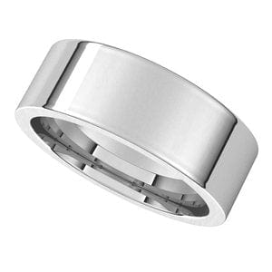 Rings 14K White 7 mm Comfort-Fit Flat Band Size 9