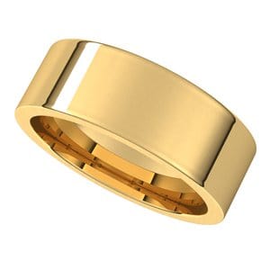 Rings 14K Yellow 7 mm Comfort-Fit Flat Band Size 8