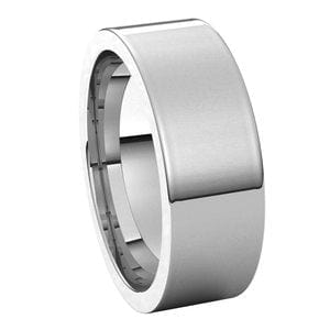 Rings 14K White 7 mm Comfort-Fit Flat Band Size 9