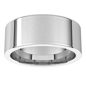Rings 14K White 8 mm Comfort-Fit Flat Band Size 9
