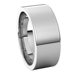 Rings 14K White 8 mm Comfort-Fit Flat Band Size 9
