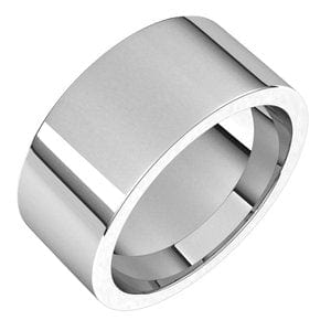 Rings 14K White 9 mm Comfort-Fit Flat Band Size 10.5