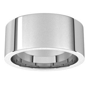 Rings 14K White 9 mm Comfort-Fit Flat Band Size 10.5