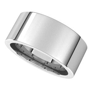 Rings 14K White 9 mm Comfort-Fit Flat Band Size 10.5