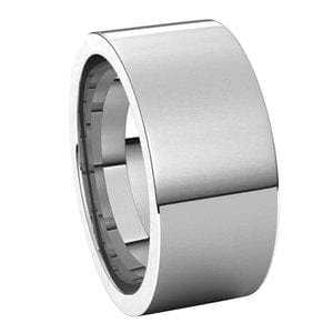 Rings 14K White 9 mm Comfort-Fit Flat Band Size 10.5